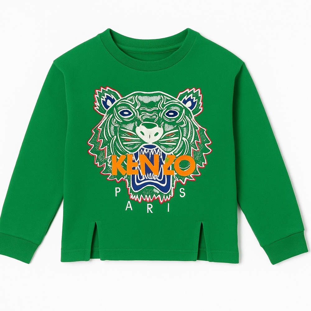 Kenzo embroidered tiger sweatshirt in Green, Size S